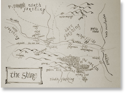 The Shire Map, Lord of the Rings Book Page PencilCase